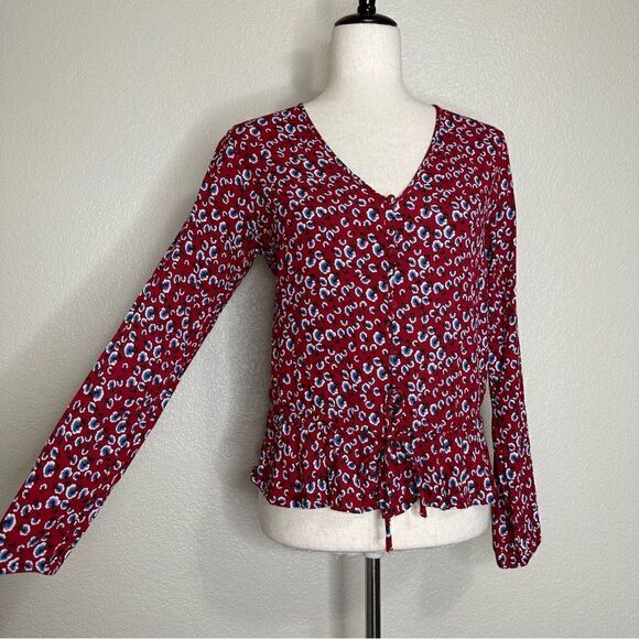 Rails Beaux Top in Red Floral Button Down Top - Picture 3 of 13